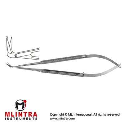 Micro Vascular Scissors Round Handle - Delicate Blades - Angled 90° Stainless Steel, 16.5 cm - 6 1/2" Micro Vascular Scissors Round Handle - Delicate Blades - Angled 90° Stainless Steel, 16.5 cm - 6 1/2"
